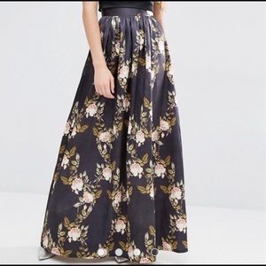 True violet full satin skirt